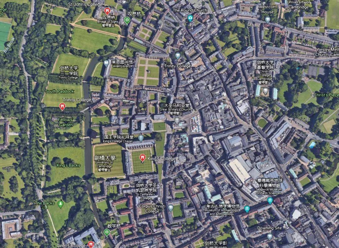 剑桥大学地图位置图片