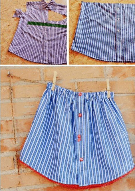 (纺再生)旧衣物处理小妙招,服装diy 一件旧衬衫的改变!