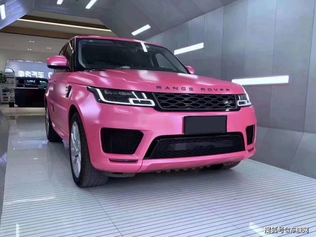 路虎揽胜贵族尊享电光玫瑰红改色膜效果图