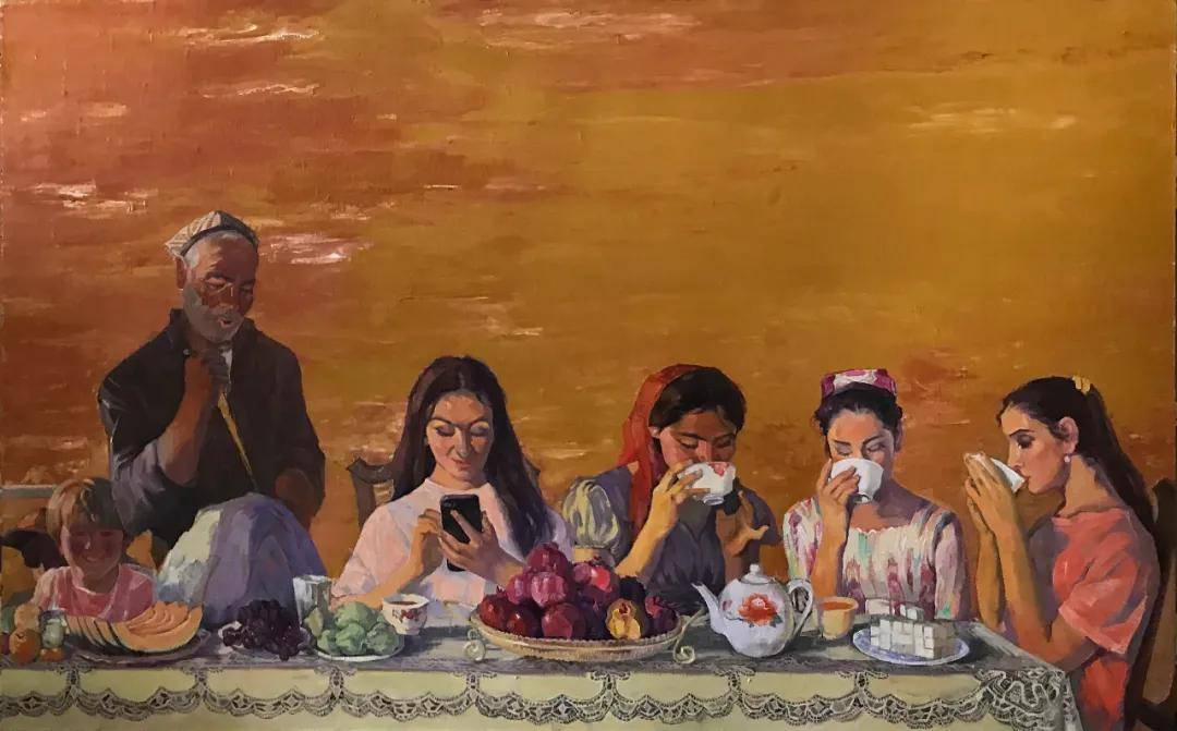 《木垒新面貌》油画 50cmx164cm