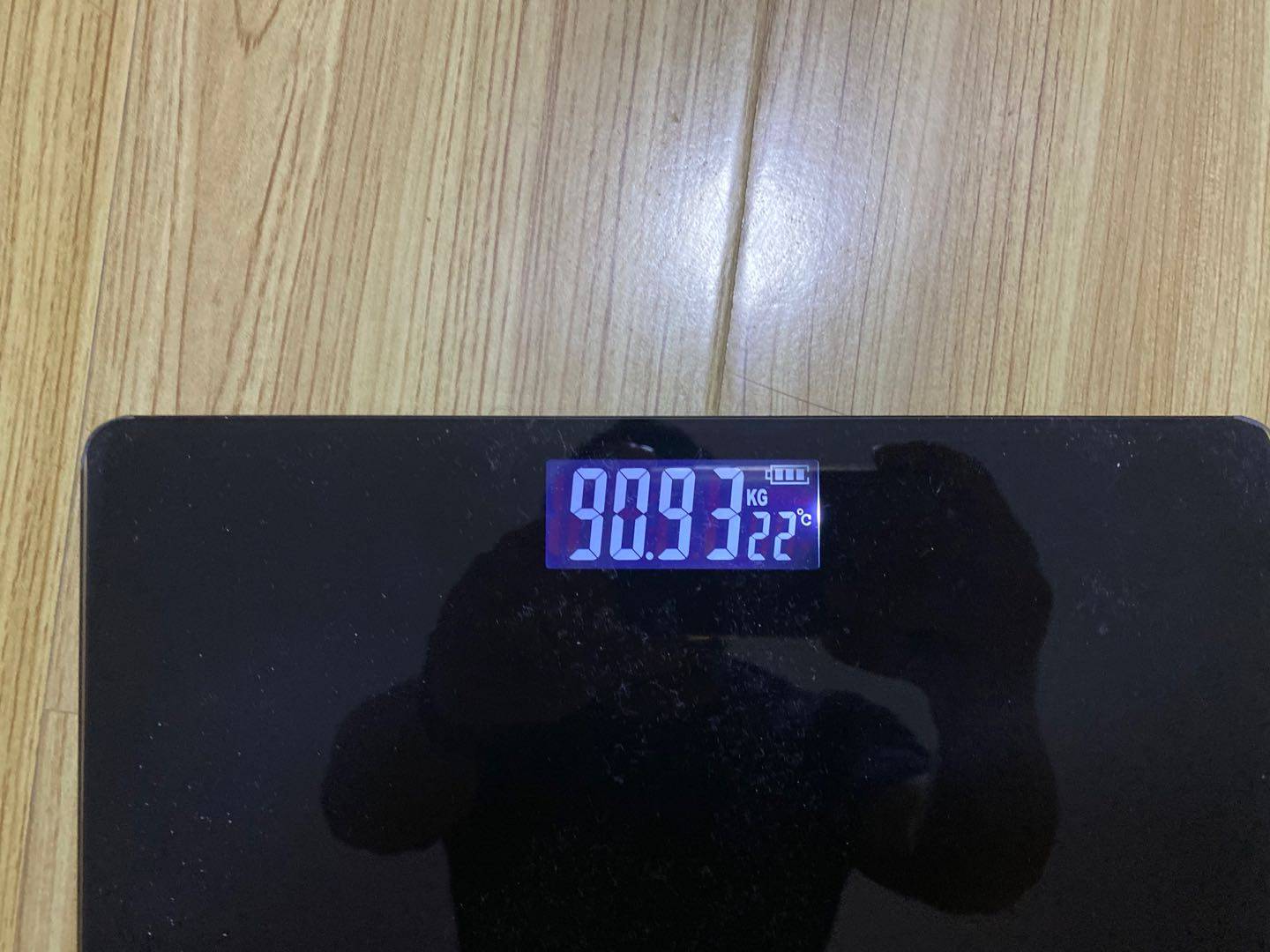 8月12日早上的体重,91公斤