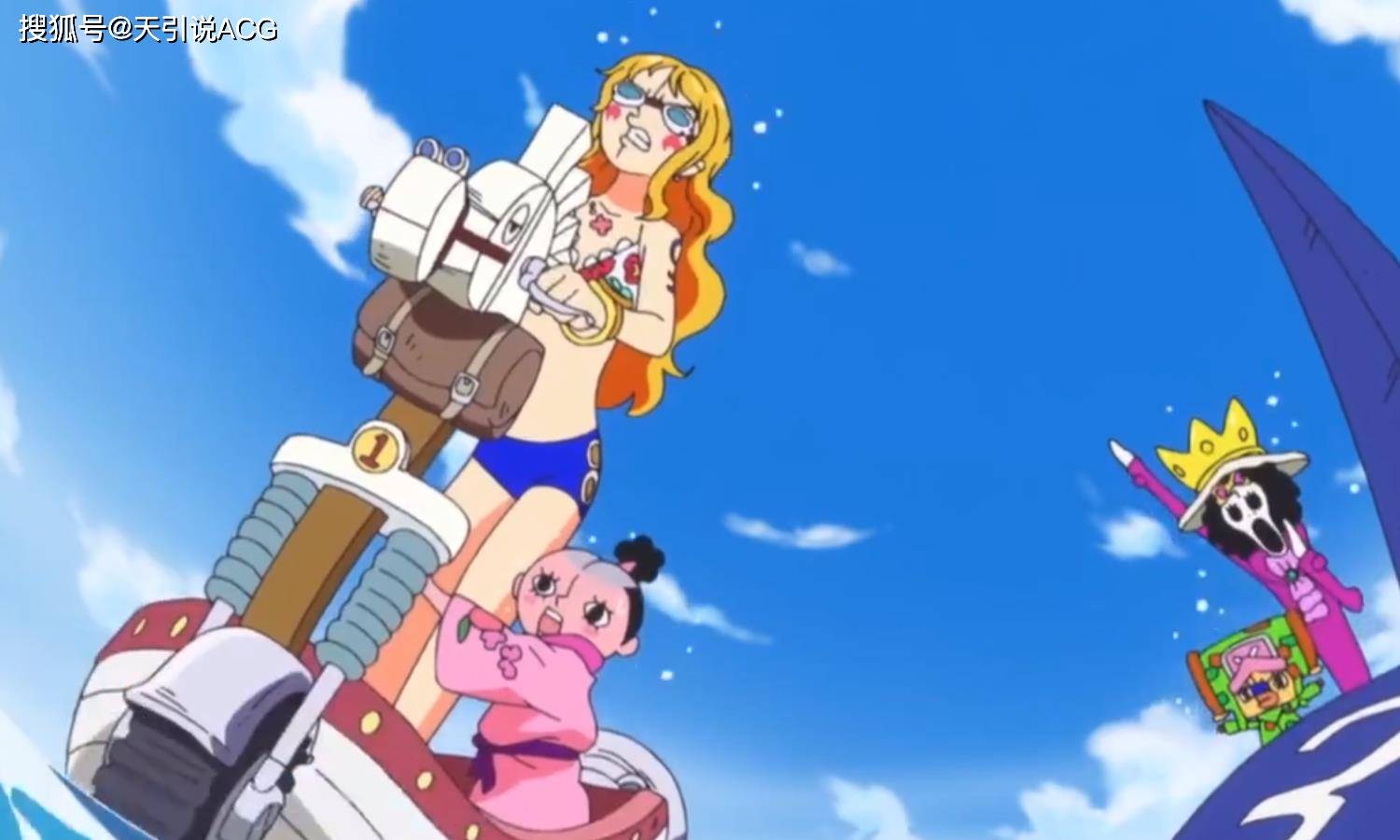 曾经一度让草帽海贼团娜美,布鲁克,乔巴和太阳号海贼船还有桃之助变成