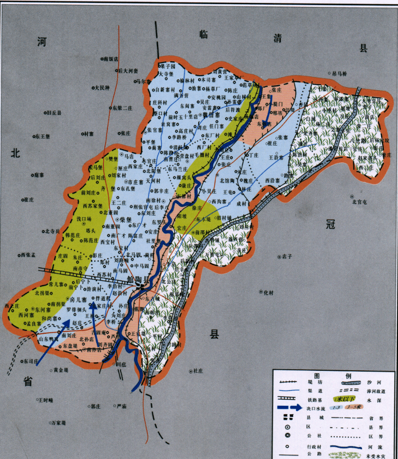 冀鲁两省交界的一个千年古县在不同的历史时期地图都是什么样