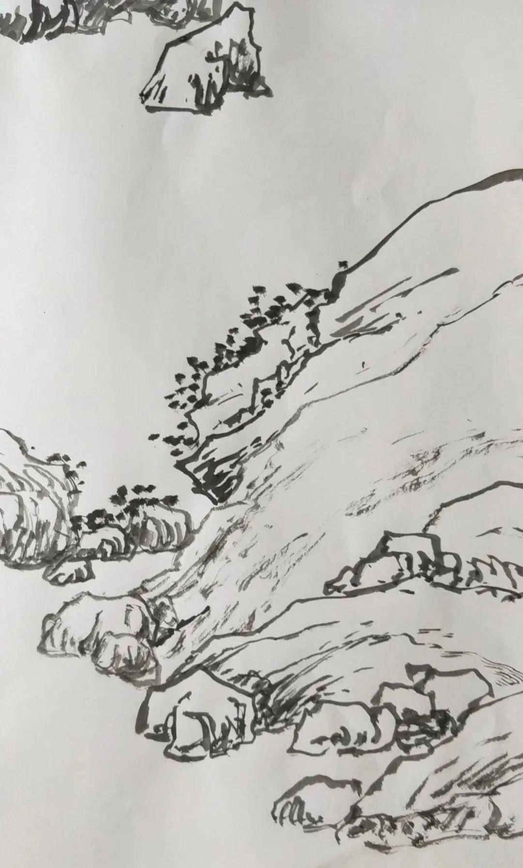 王德禄山水画集山的技法