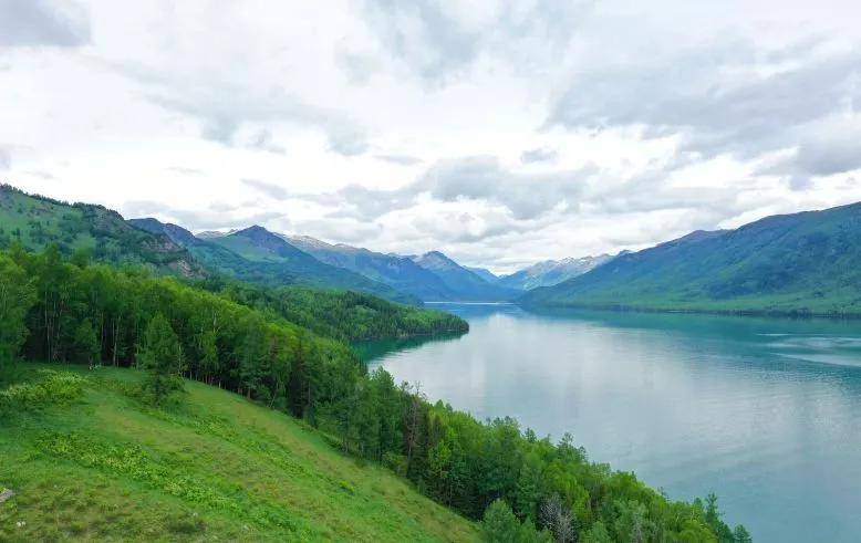 亚洲腹心一个巨大的"荒漠湿岛"上的湖泊,喀纳斯湖