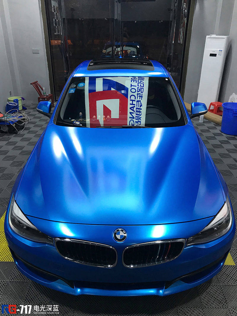 宝马gt车身改色电光深蓝rg瑞集改色膜湖南岳阳