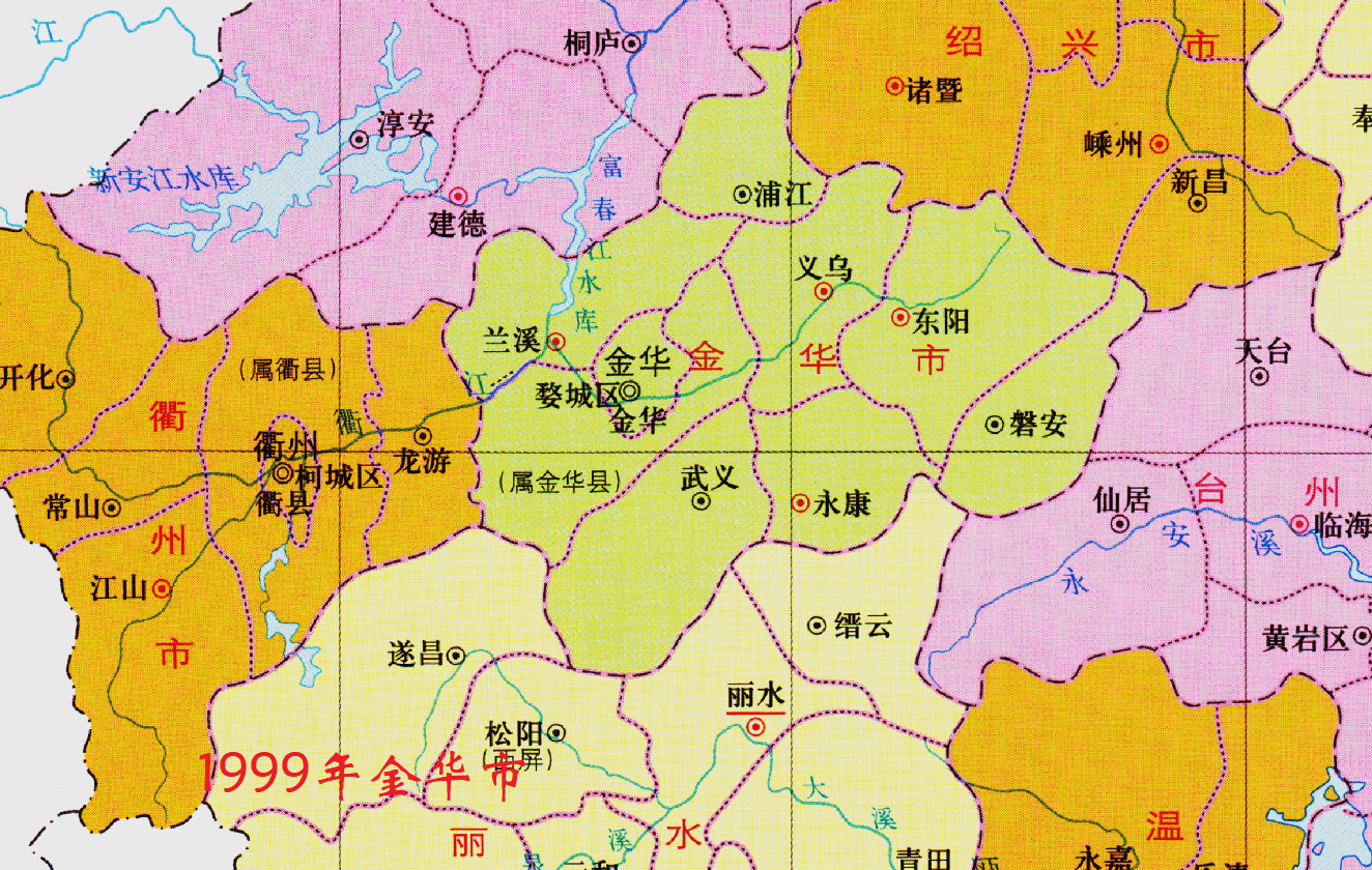 浙江金华地区地图图片