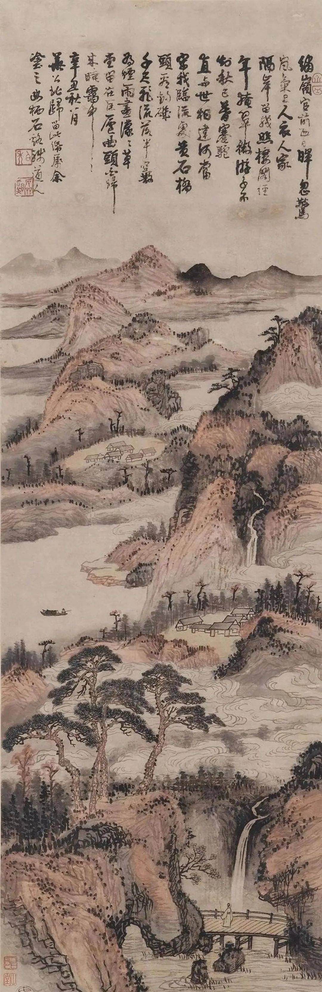 石涛作品晚年间,石涛一直云游四方,以为他人作画为乐,而且他勇于