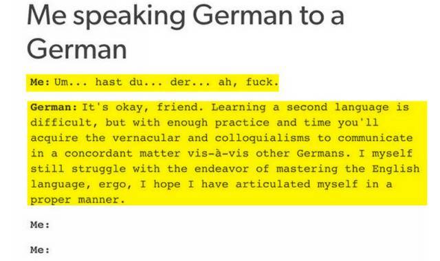 我:…………我:…………德国人(英语,大量复杂词汇):没关系的,我