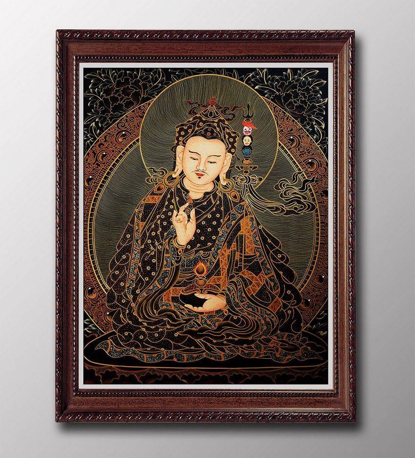 张同禄景泰蓝掐丝珐琅画《莲花生大师》