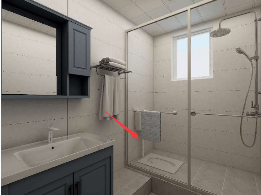 蹲坑设计在淋浴区?虽然一点也不占地方,但总觉得哪里怪怪的!