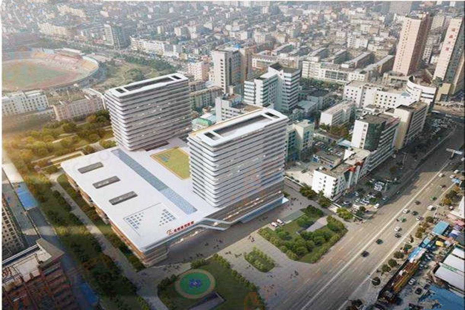 淮南在建的一座医院,总投资约7.1亿元,设置床位1200张_建设