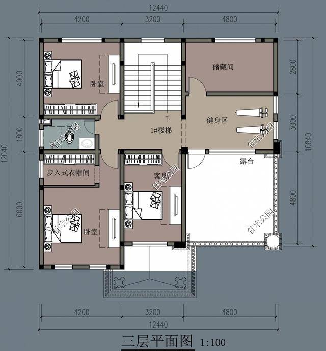 面寬13米,進深12米,3層住房怎麼設計?