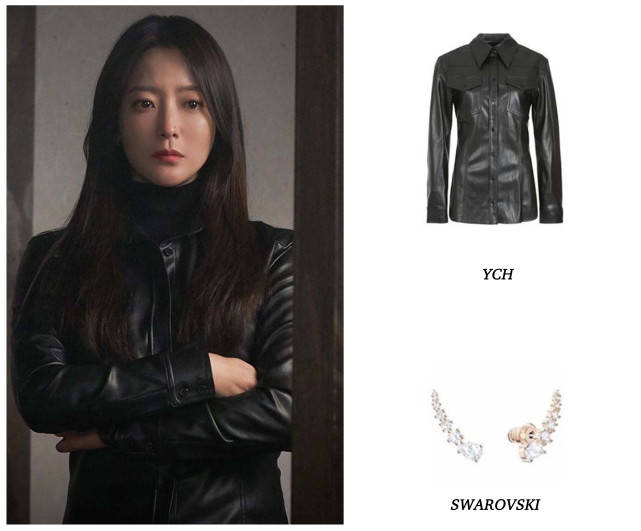 金喜善在扮演类似特工的角色,就会穿一身黑,尤其是皮衣绝对会是首选