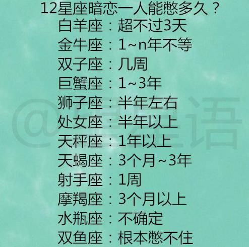 原創5類戀愛絕緣體你的星座佔了幾種12星座暗戀一人能憋多久