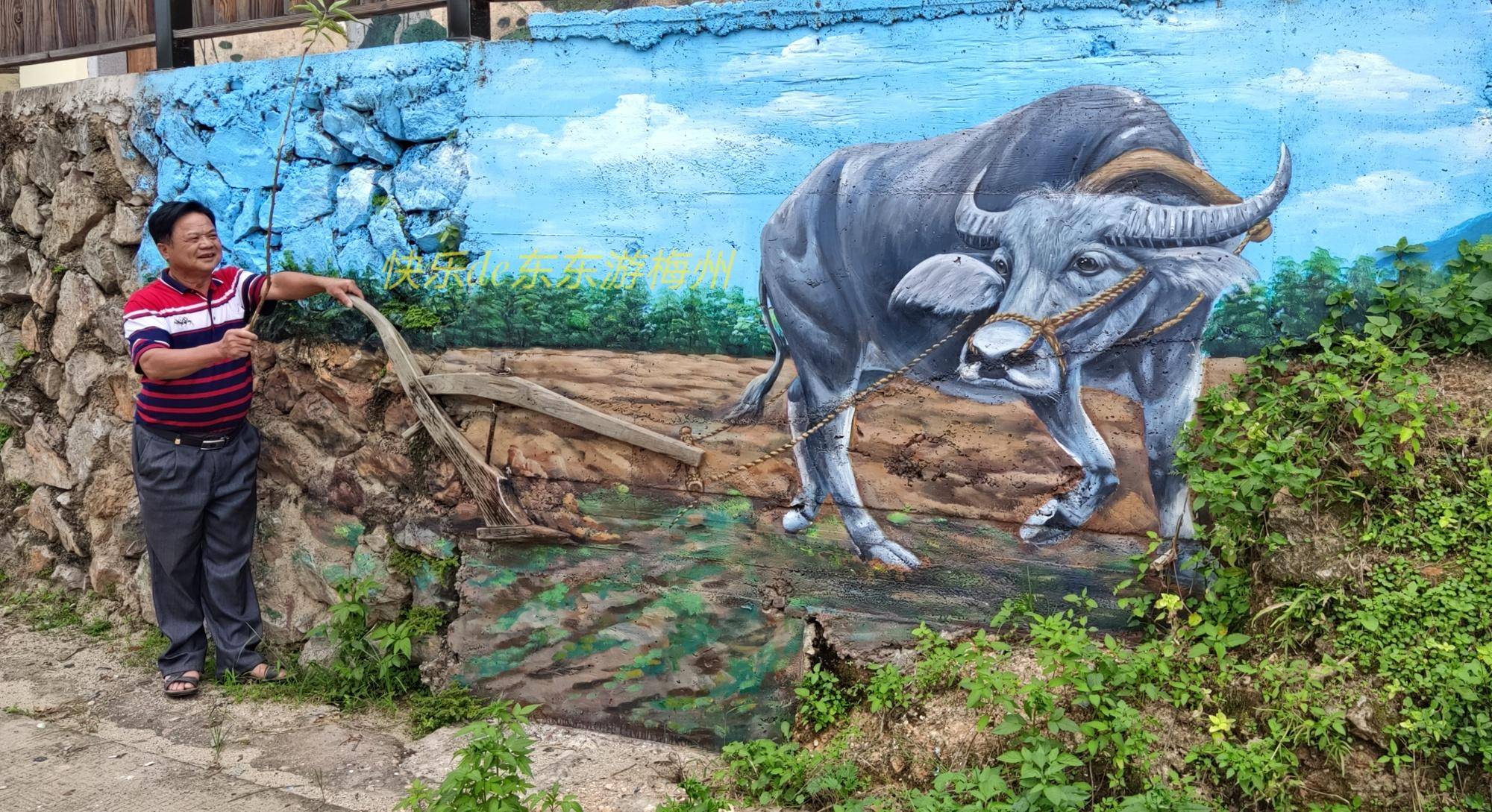 梅州农民太搞笑了,竟驱赶3d水牛犁田,这牛犁得动吗?都怪这画