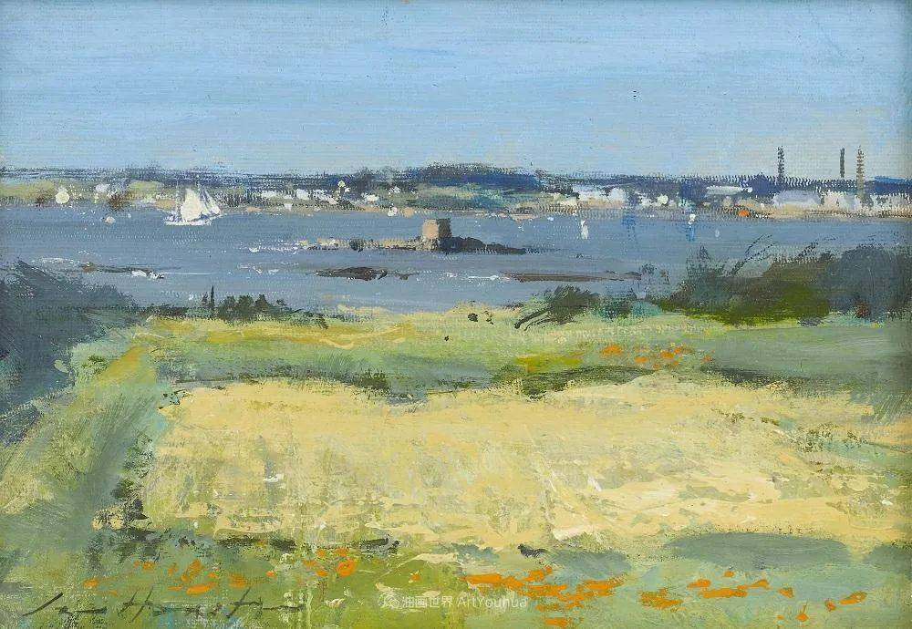 英国画家伊恩休斯顿笔触轻快简洁的印象派风景油画作品诗的意境