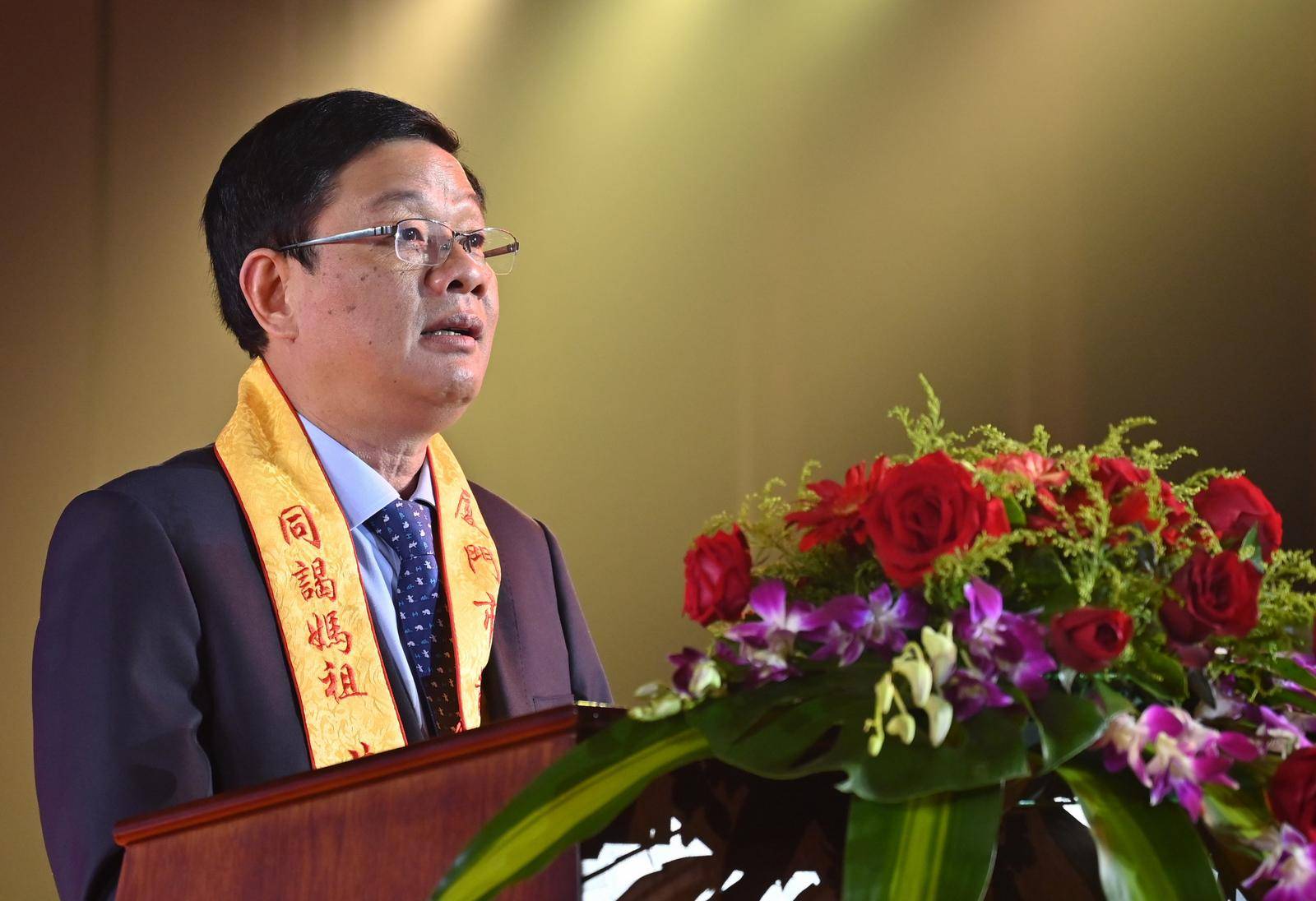 郑春洪在致辞中表示,妈祖文化是莆田的一张亮丽名片.