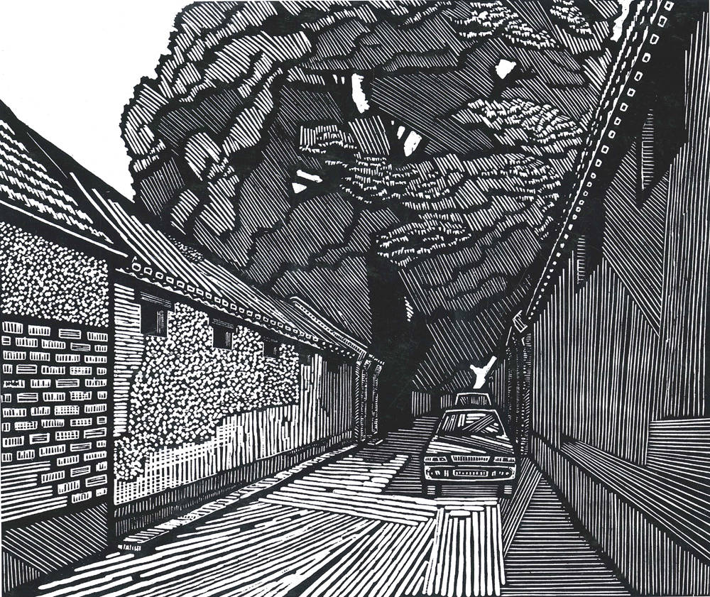 当代画家田力北京胡同系列版画作品欣赏