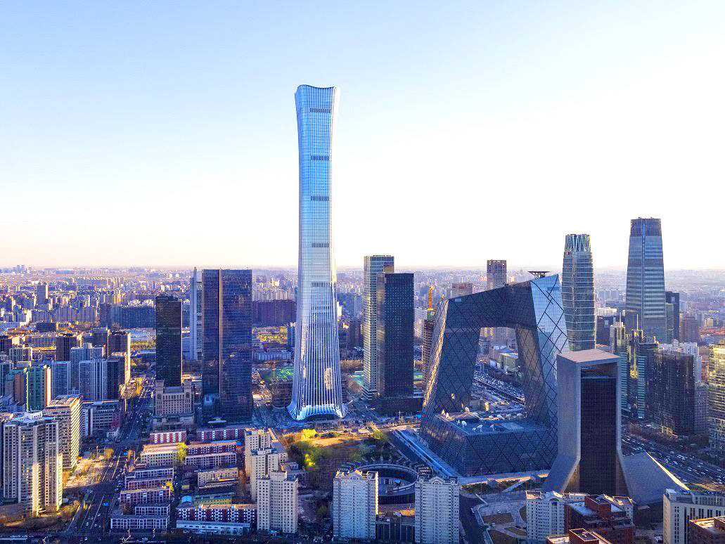 中国尊作为北京第一高度的摩天大楼,其外形设计包含了樽,竹编,孔明灯