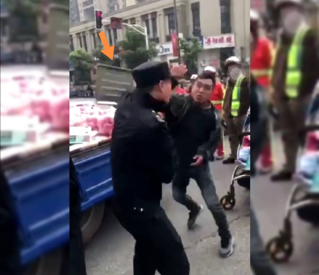 原创南京被城管围殴小贩曾暴力抗法用秤盘砸城管头部城管已被行拘