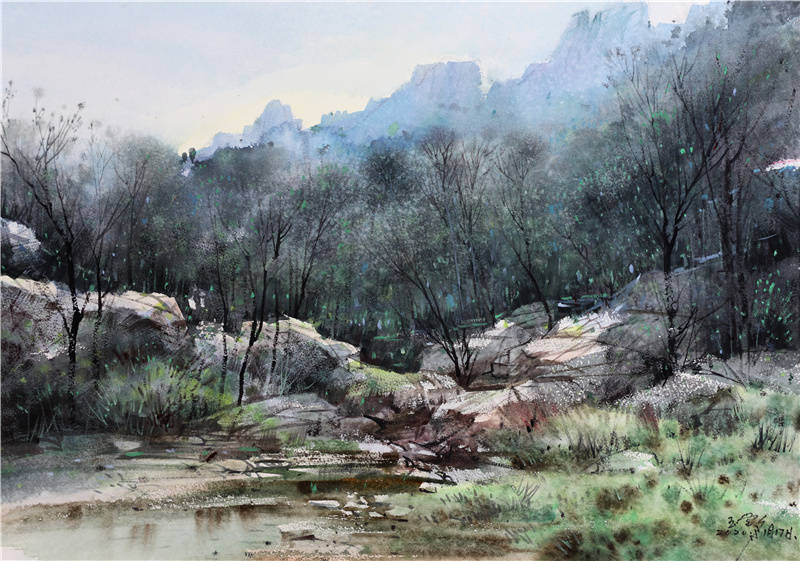 守望崂山袁玉堂水彩画作品展将在青岛市美术馆开幕