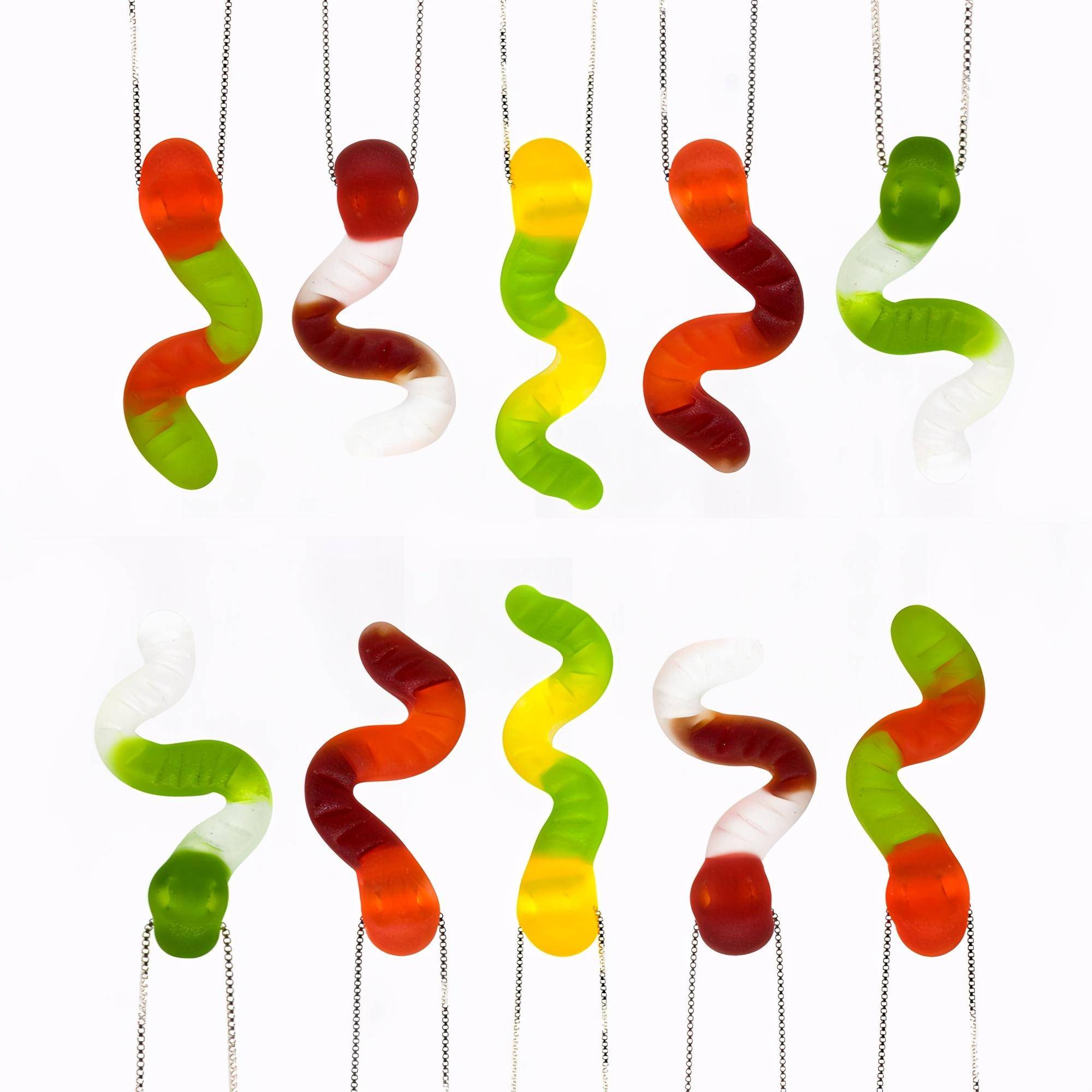 glass gummy worm 项链 by emma gerard