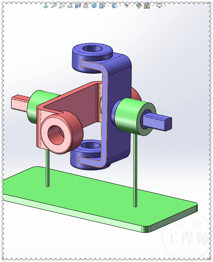 用solidworks画一个连轴传动装置这个比较简单只画了三个零件