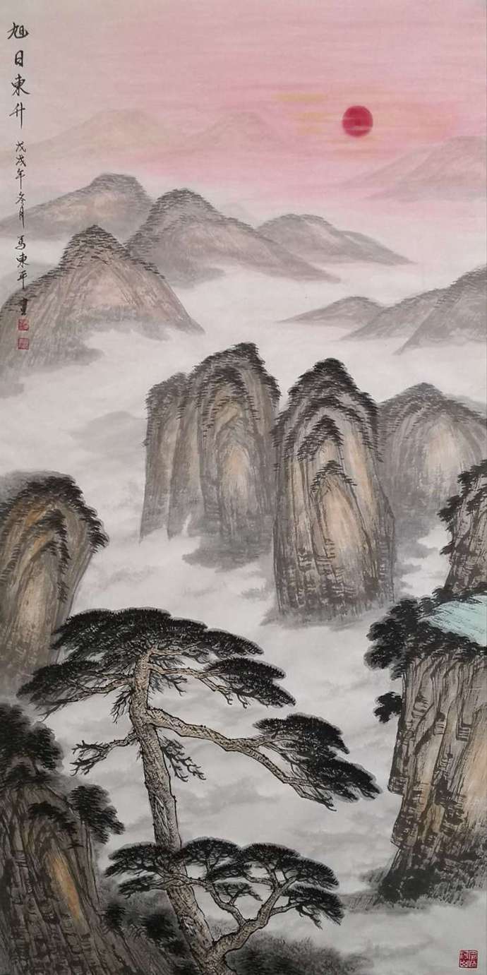 中国当代著名山水画家马东平作品欣赏