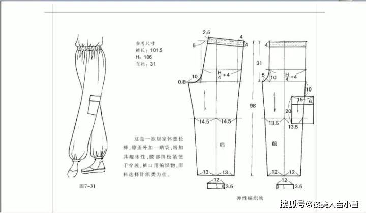 长裤|俊美人台小董/各种各样的裤子款式裁剪纸样图合集