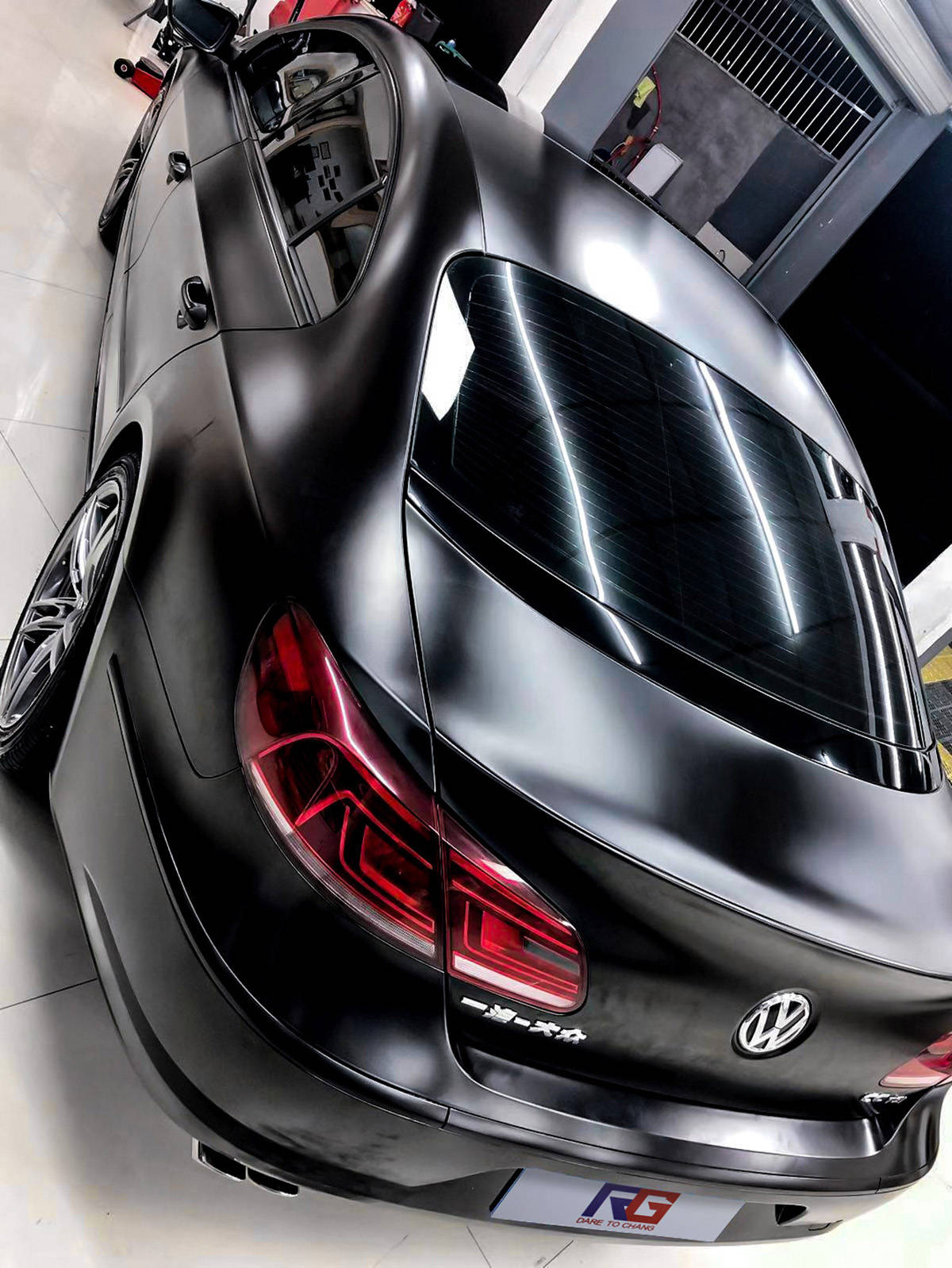 大众cc车身改色电光黑rg瑞集改色膜宁波江北