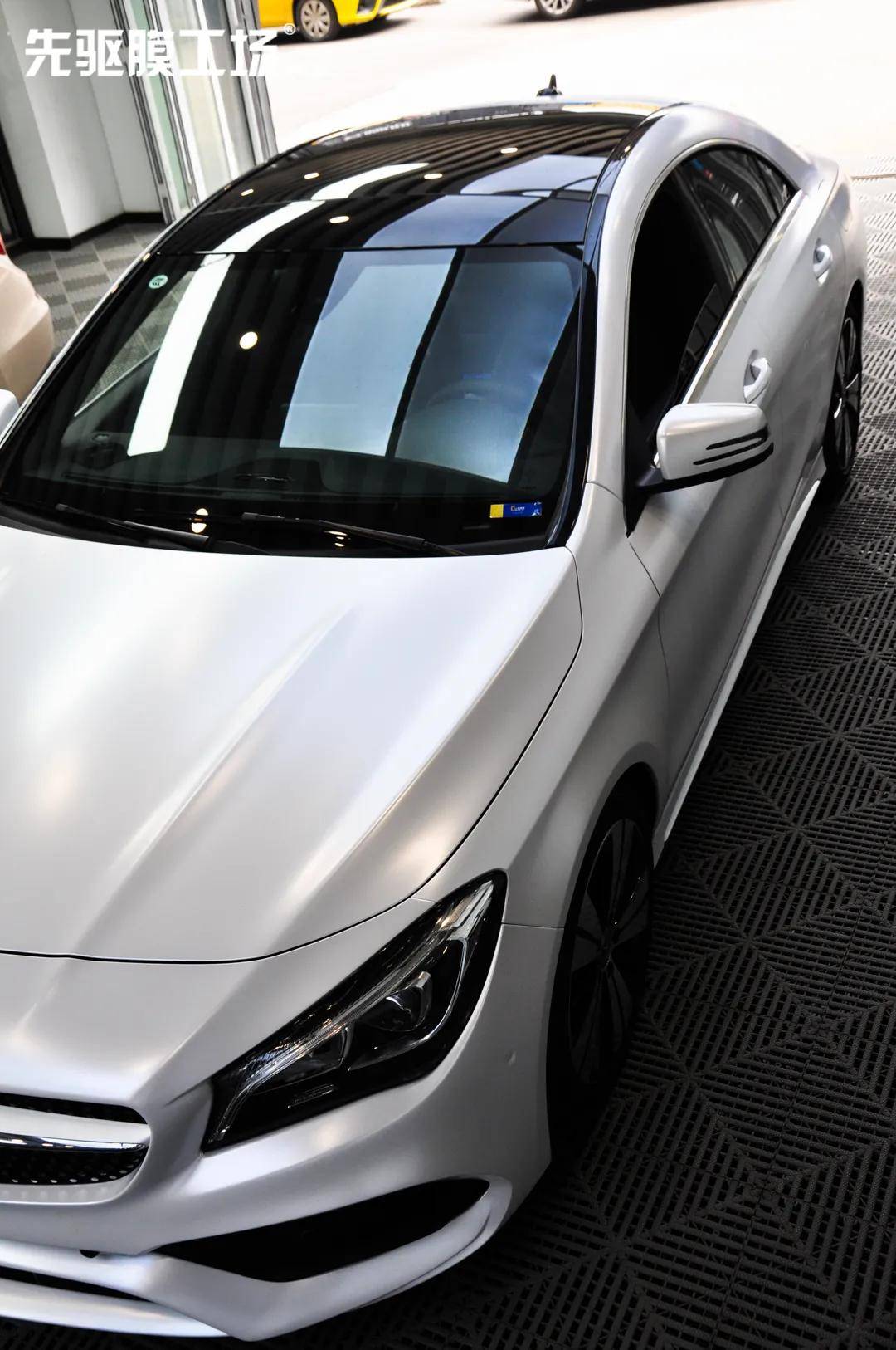 改色 改心情 改运气 武汉奔驰cla260熔岩红改色电光金属白