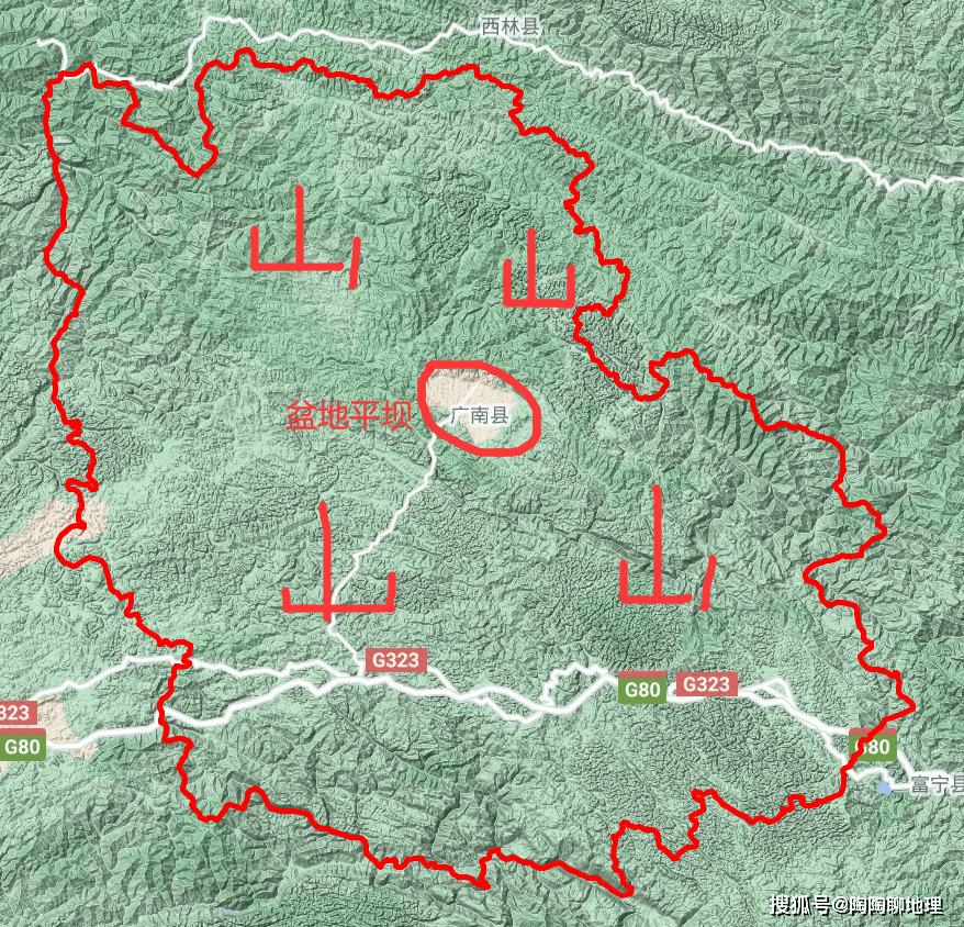 文山麻栗坡地形图图片