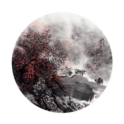 著名国画家周祖光牛年山水画《晴耕雨读 云烟滋养》创作赏析