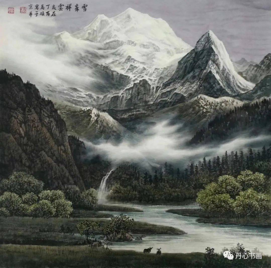 构图深远壮阔,笔法苍劲古拙|青年山水画家马硕_作品