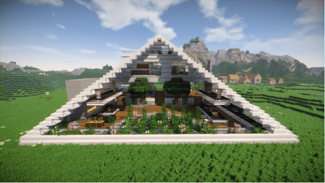 属于我的世界玩家的倔强用方块造出三角形建筑结果成为神作