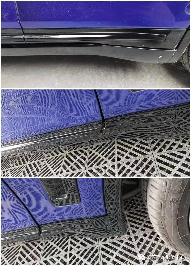 汽车局部喷漆案例-英菲尼迪修复轮眉/下裙喷漆/叶子板补漆