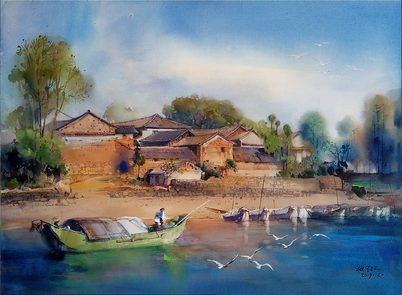 在这组水彩画里,读懂大理_洱海