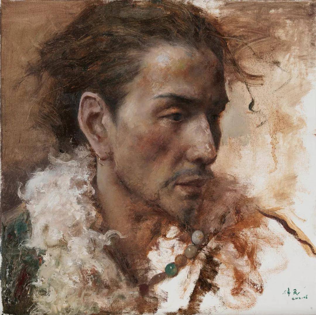 他画的西藏女孩,遗世独立,不食烟火,太让人向往了_唐伟民