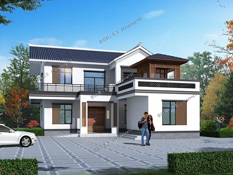 5款中式二层农村别墅有了院子柴火房别墅才完整了