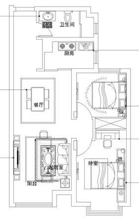 90平兩室一廳一廚一衛戶型,位於時光裡,整體格局分佈合理,採光通風