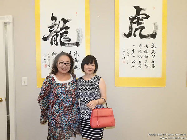 中美世纪友好书法作品大展休斯敦刮起王文大师中华魏书旋风