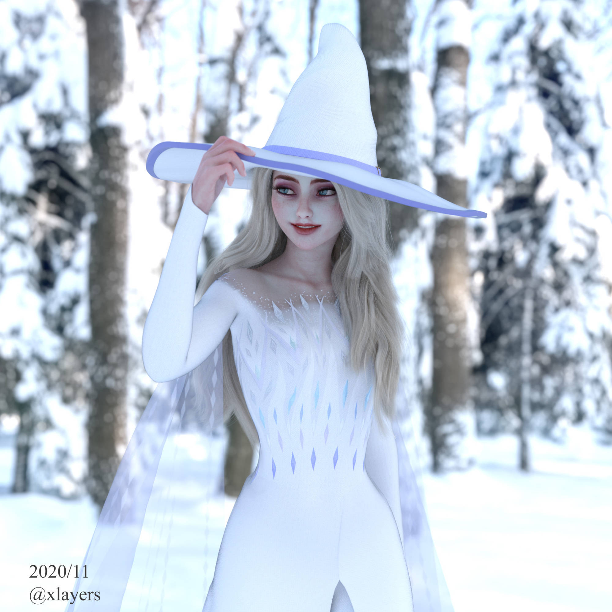 冰雪女王艾莎真人都难以cos3d建模才能实现100还原