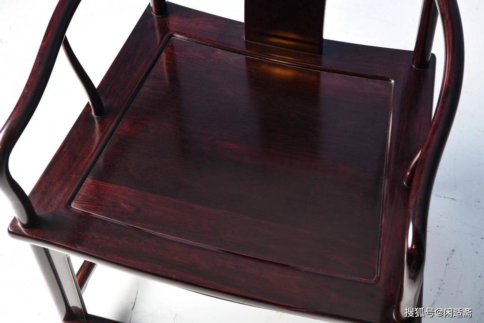 原创印度小叶紫檀,扇形南官帽椅,中式家具扶手椅之典范