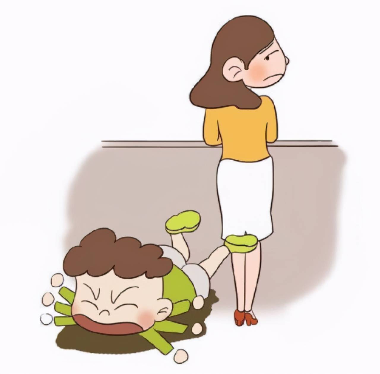 原创孩子撒泼打滚,爸妈远处观望,网友:90后和10后的pk大赛