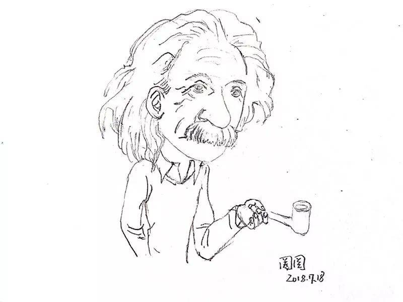 爱因斯坦简笔画舌头图片