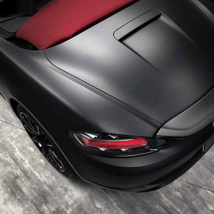 锦州保时捷718全车消光深黑汽车改色贴膜案例欣赏