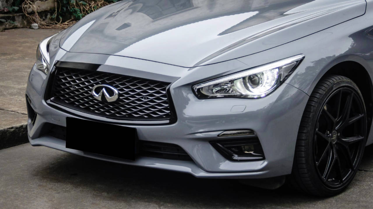 营口英菲尼迪q50全车纳多灰汽车改色贴膜案例欣赏
