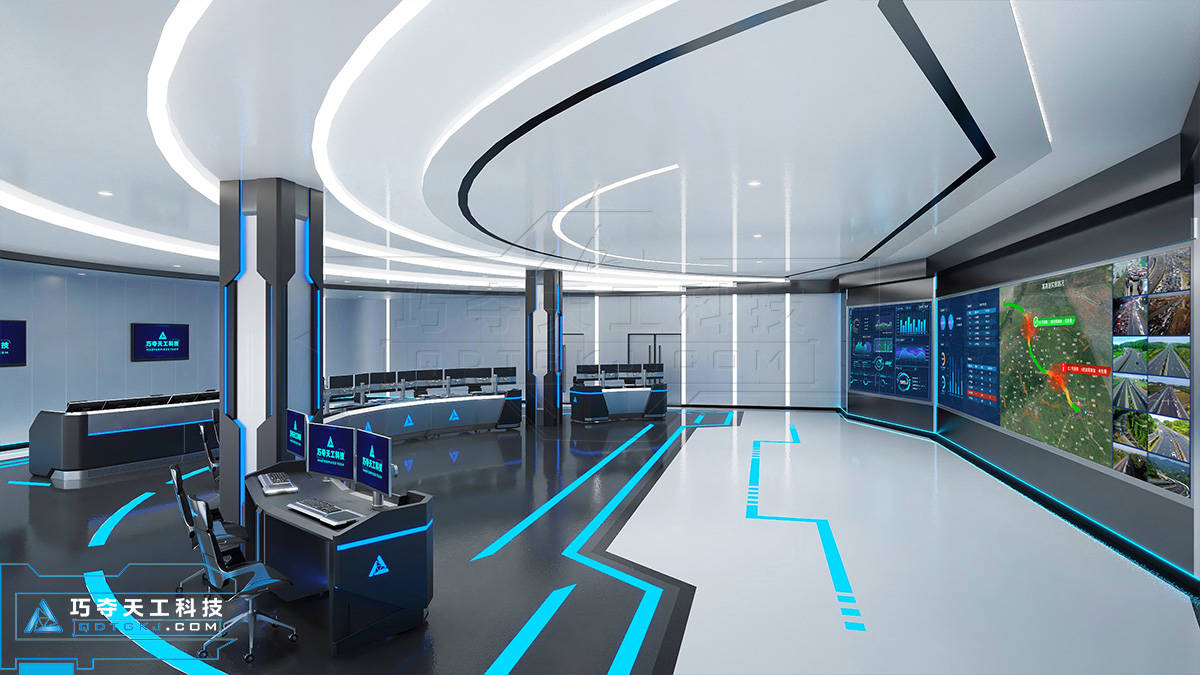 巧夺天工科技调度台高速公路管理中心太空科技风整装解决方案
