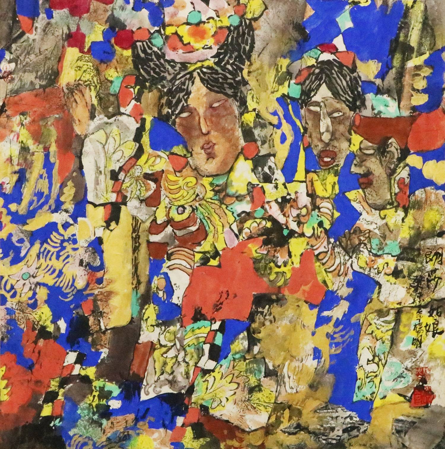 杨明作品《朗沙姑娘》68x68cm